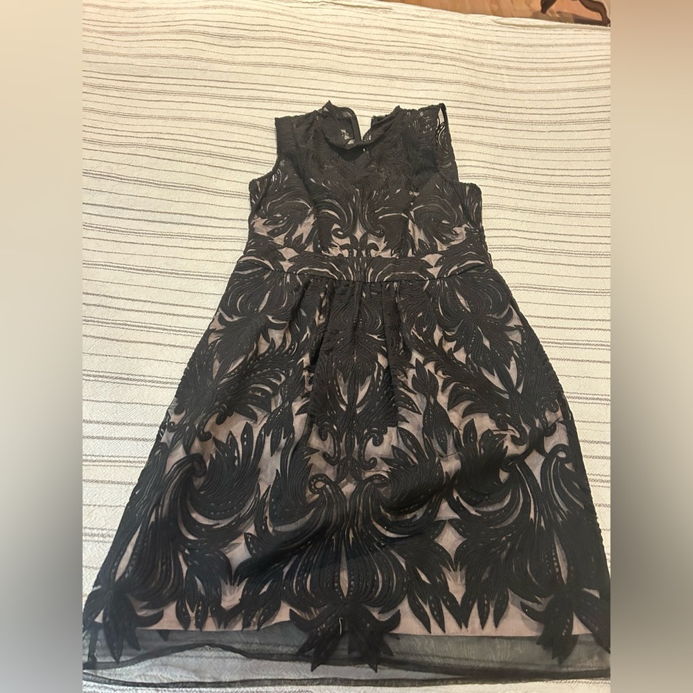 Bardot Black and Pink Lace Dress